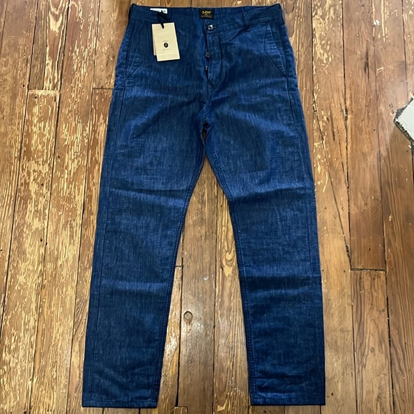 LEE 101 Slim Chino JEANS 30% LINEN W30 L32 - Picture 1 of 11